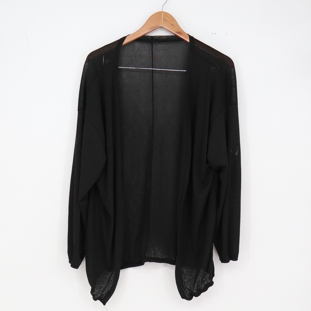 Unbranded Cardigan Womens M Open Front Black Sheer Lightweight Excellent